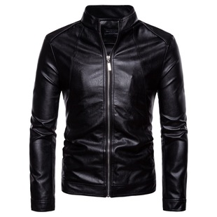 Aliexpress Men's Clothing 225 Autumn New Foreign Trade Stand Collar Men's Motorcycle Leather Jacket Washed Pu Leather Jacket