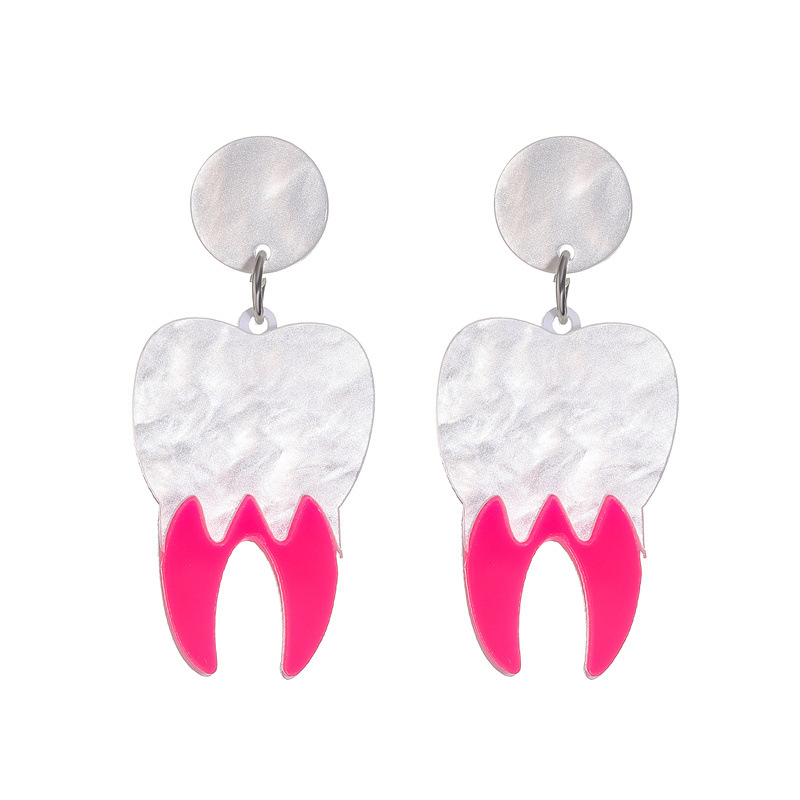 Cross-border horror fangya Halloween pendientes personalidad de la moda de acrílico pata bruja fantasma espárragos pendientes