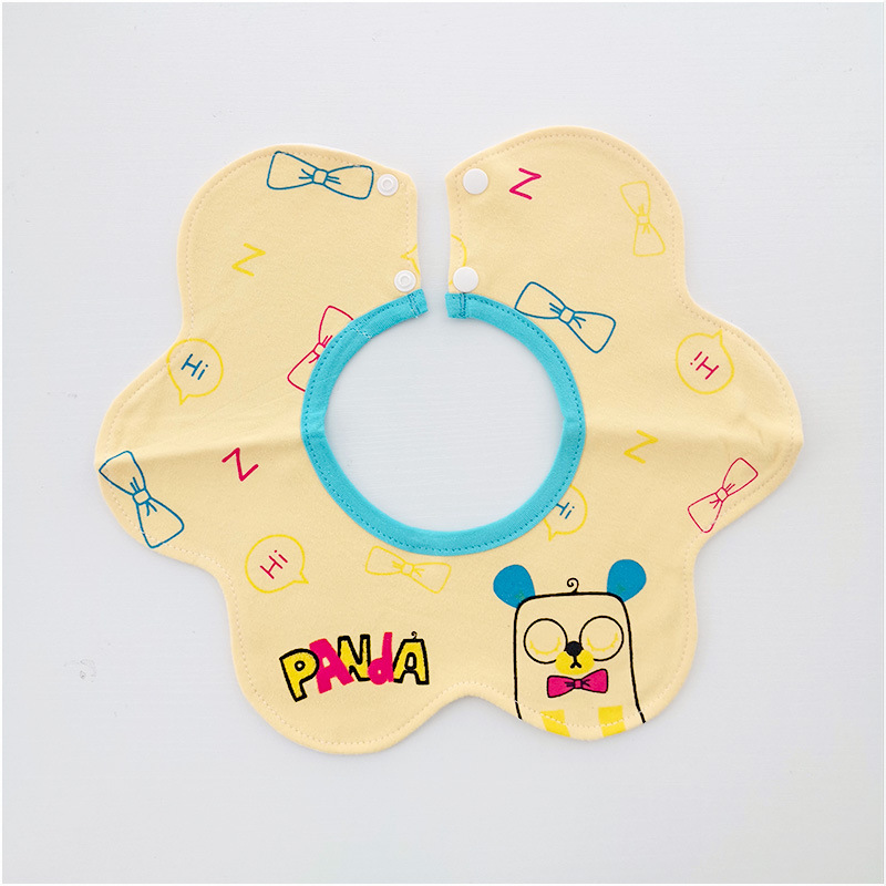 Bebé recién nacido otoño e invierno nuevo estilo flor saliva toalla algodón bebé impermeable escupir babero 360 grados rotación
