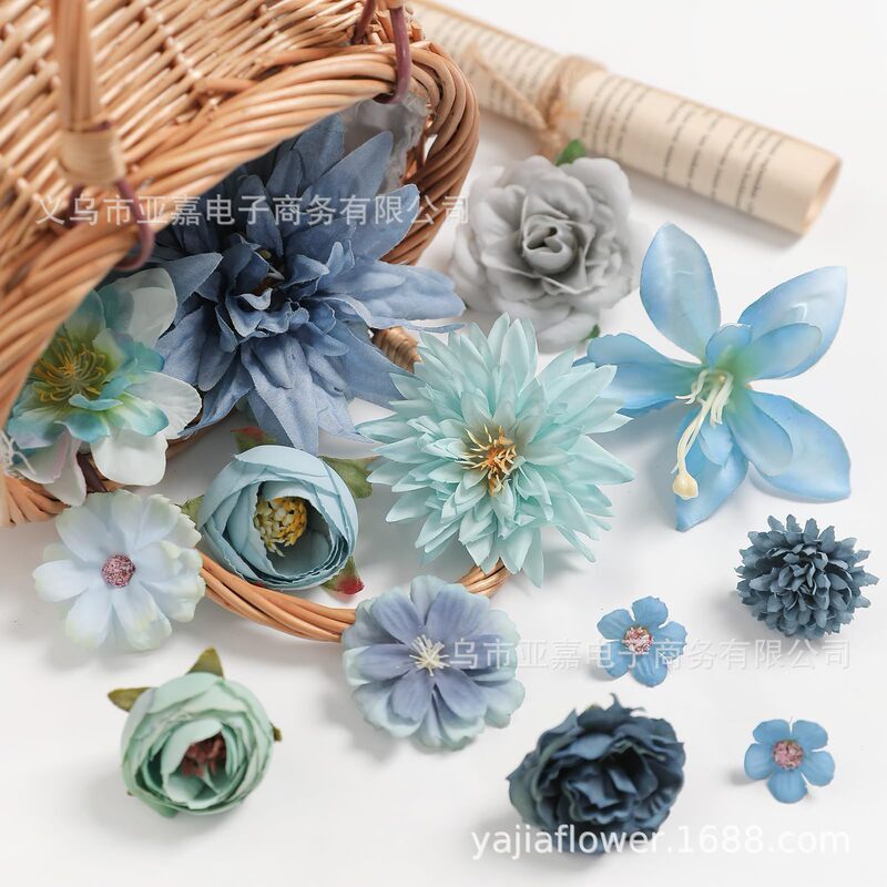 48-Piece Artificial Flower Combination DIY Material Set, High-Quality Realistic Flower Wreath, Student Graduation Cap Hair Accessory Decoration Materials