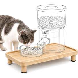 木质宠物喂食器支架猫狗粮食盆底座自动喂食器置物架增高猫粮支架