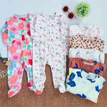 婴儿包脚连体衣秋冬宝宝a类爬服长袖双头拉链哈衣新生儿衣服睡衣