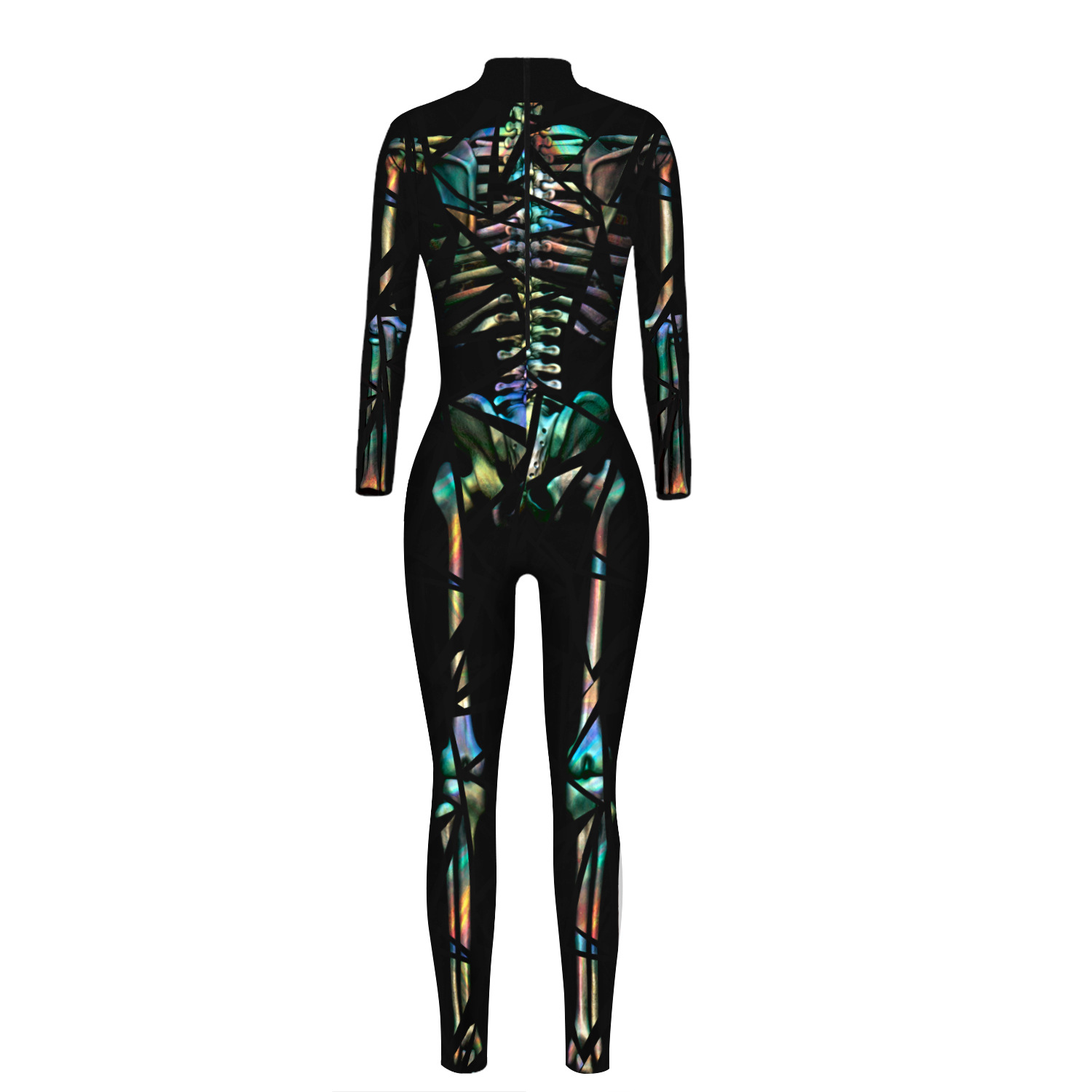 Women s Halloween Skeleton Digital Print Leotard jumpsuit nihaostyles wholesale halloween costumes NSMID78946