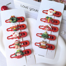 跨境热卖圣诞节云朵发夹可爱卡通圣诞老人麋鹿头饰儿童刘海碎发卡