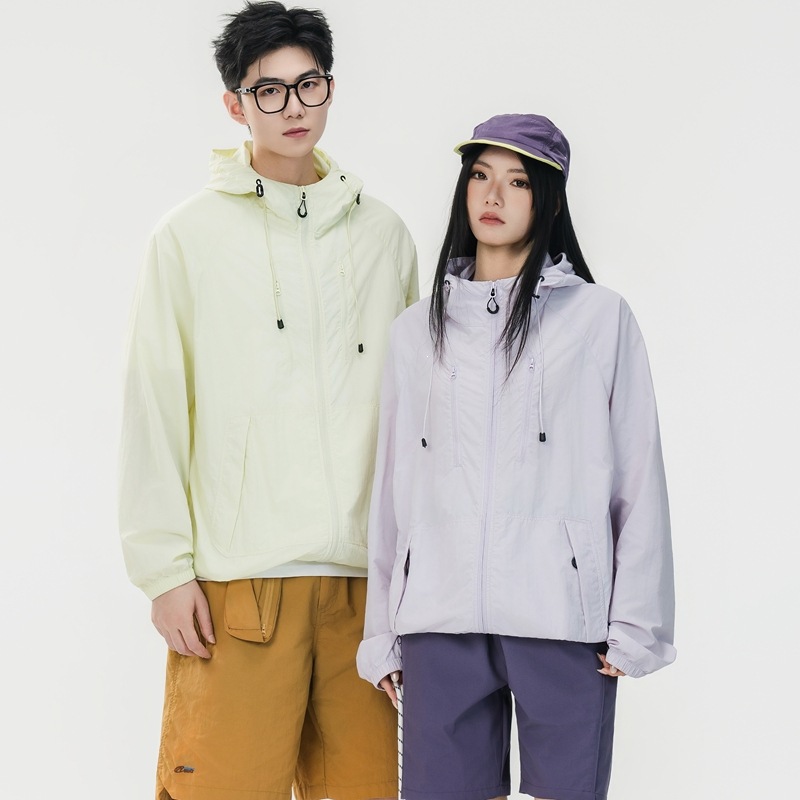 100% Nylon Hooded Sun Protection Clothing Set for Men, Skin-Friendly Clothing for Couples, Outdoor Sun Protection Clothing for Fishing, Supports Custom Printing