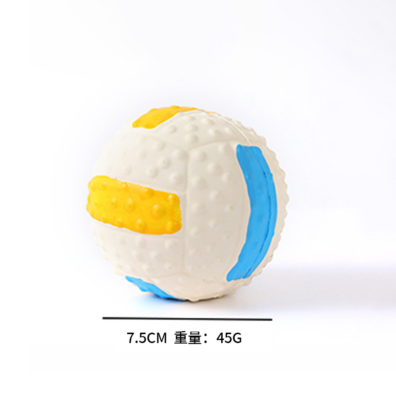 Juguetes de látex para mascotas al por mayor, resistentes a las mordidas, de látex, con forma de balón de rugby/voleibol, para la limpieza y el sonido de los dientes de los perros.