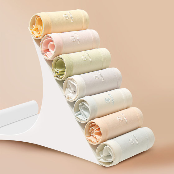 7A Anti-bacterial Bottom Crotch Traceless Middle Waist Wrap Hip Comfortable Breathable No Ass Xinjiang Pure Cotton Simple Girls' Underwear