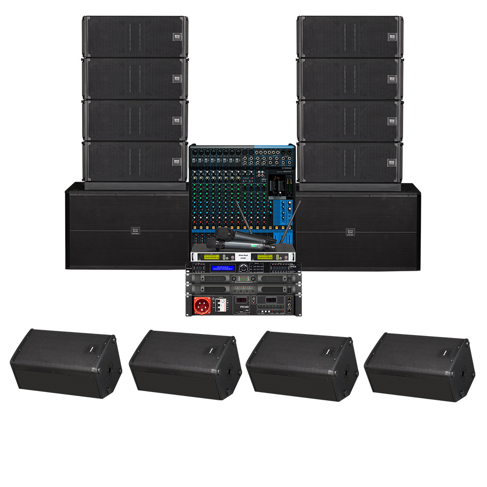 Sistema de Audio de Alta Gama para Actuaciones al Aire Libre a Gran Escala, Conjunto Completo de Sistema de Sonido Line Array para Escenarios, Bares e Iglesias