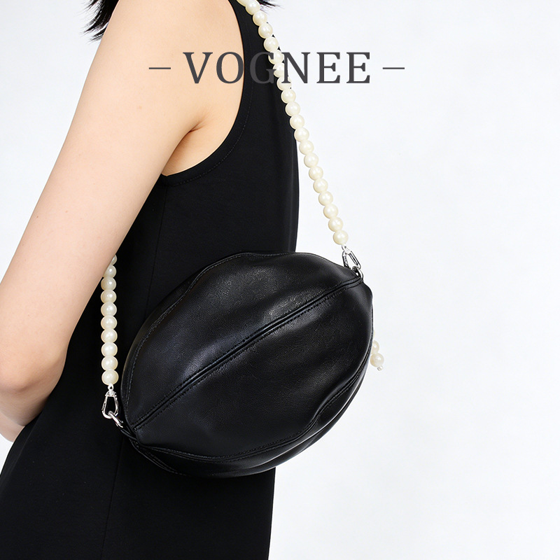 2026 New Arrival Cross-Border Versatile Niche Design Luxury Cowhide Beaded Lantern Shoulder Bag Chain Crossbody Bag For Women - Thumbnail 3