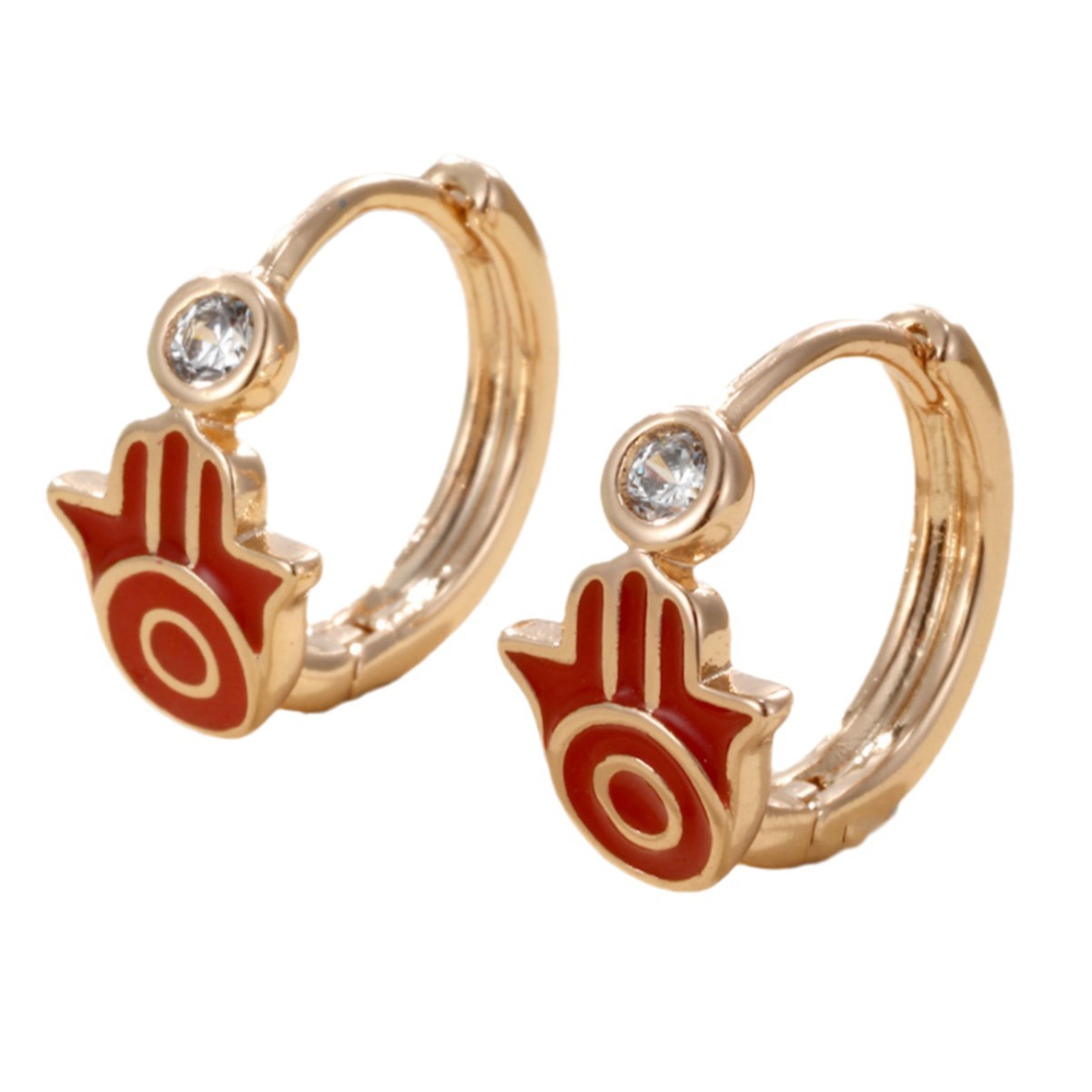 Xuping joyería aleación galvanizada goteo de aceite palma mal de ojo pendientes de orejas ligero de lujo de alto nivel nicho orejas para mujeres
