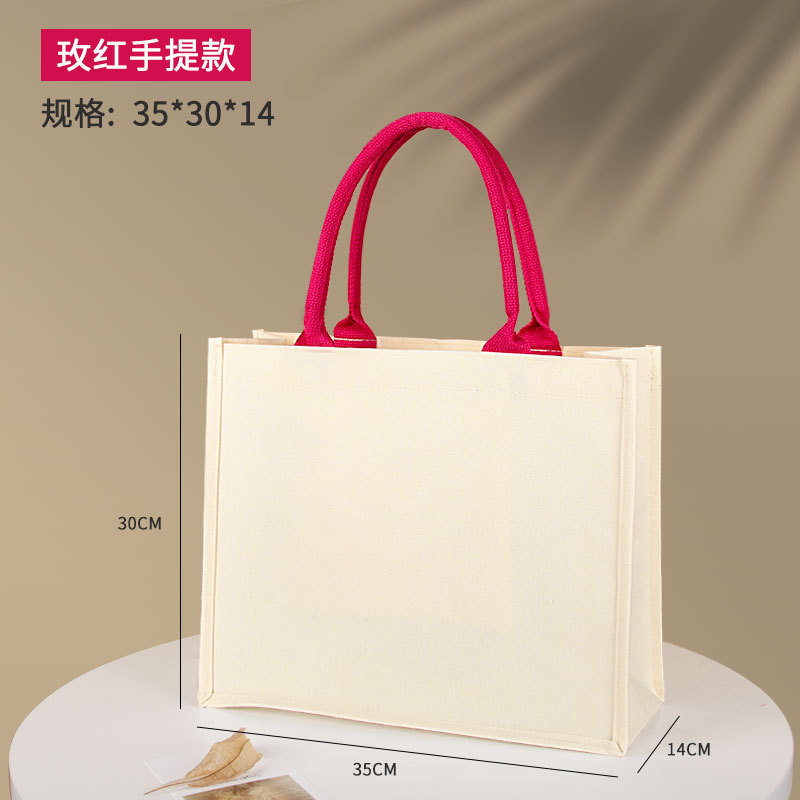 Bolsa de lona personalizada con logotipo, bolsa de lona laminada, bolsa de lona gruesa, bolsa tridimensional hecha a mano.