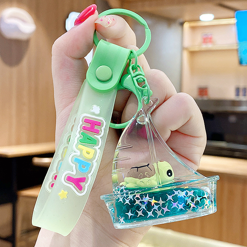 Flotante pequeño llavero de peces de colores para hombres y mujeres exquisito lindo botella a la deriva llave del coche colgante mochila colgante pequeño regalo