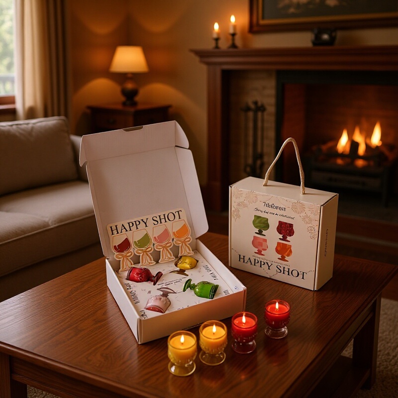 7Thforest Wine Glass Aromatherapy Gift Box, Home Indoor Long-Lasting Fragrance, High-End Fragrance Set, the First Choice for Gift Giving