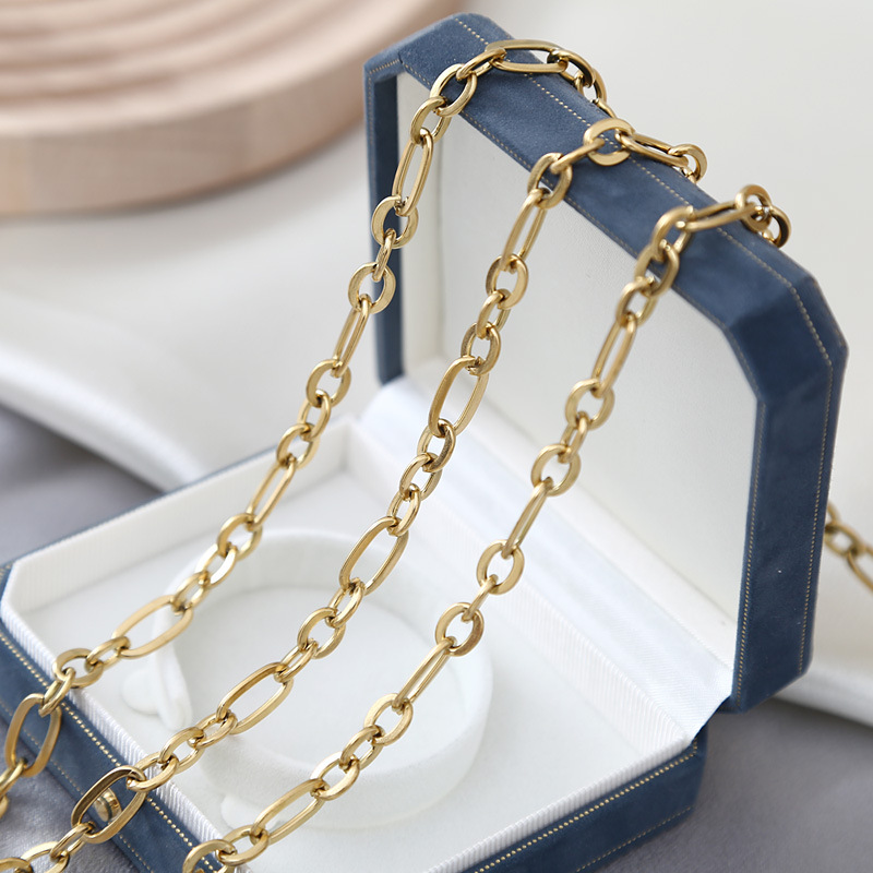 Ventas transfronterizas calientes tres a uno collar de oro real no se desvanece collar de hombre collar de accesorios DIY