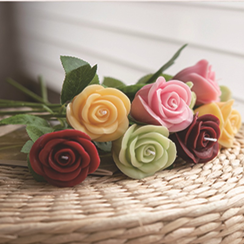 Velas de aromaterapia de rosas de simulación avanzada de venta caliente transfronteriza, recuerdos románticos del día de San Valentín, decoraciones decorativas al por mayor de venta caliente