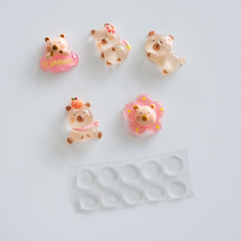 漫画かわいいカピバラ樹脂ジュエリーアクセサリーステッカー携帯電話ステッカー装飾ステッカー diy 無料ナノ接着剤|undefined