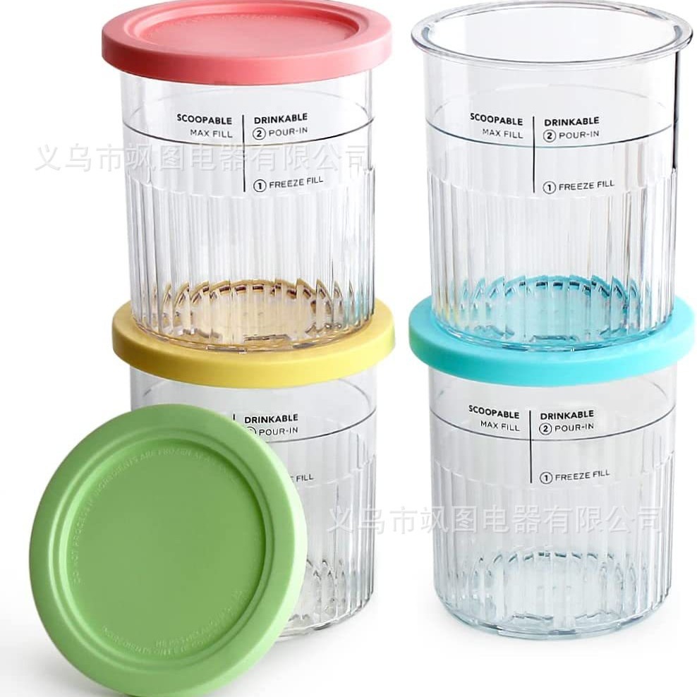 닌자 NC501 NC500 물결 모양 4 색 팩과 호환되는 닌자 아이스크림 저장 탱크