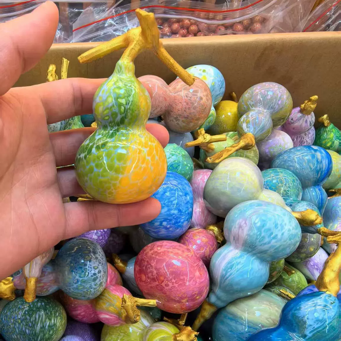 厂家直销批发流体飘漆龙头葫芦家具小摆件直播货源文玩漆器工艺品