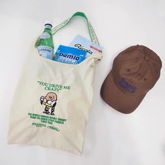 日系新品スヌーピー刺繍折りたたみ可収纳ショッピングバッグショルダーストラップ取り外し可爱い通勤ワンショルダーバッグレディース