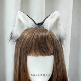 日系lolita猫耳朵发夹手作仿真狐狸耳朵漫展cos毛绒猫耳兽耳头饰
