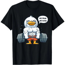 ���羳ŷ�롿Funny Duck Fitness Black T-shirt For Men Fun Hum