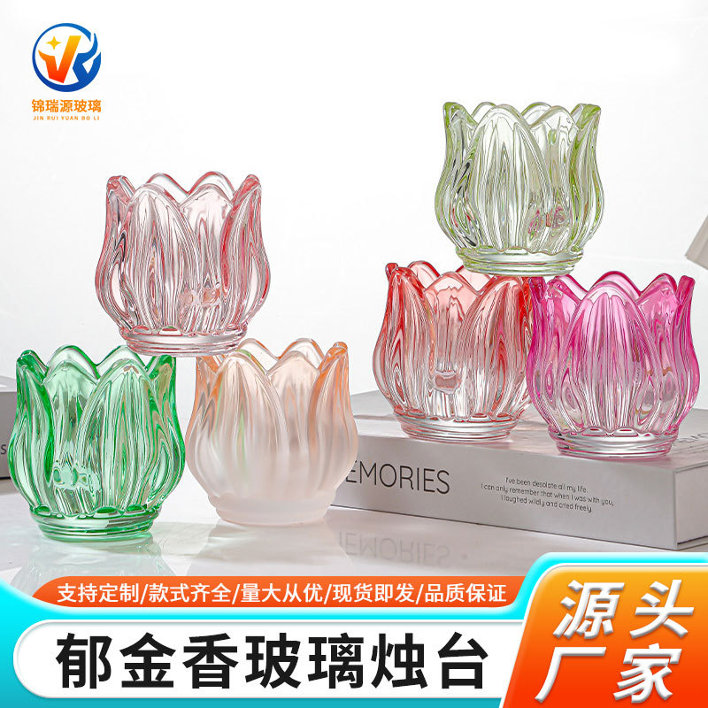 Multiestilo simple estilo ins vidrio de tulipán aromaterapia taza de vela hogar sala de estar romántico colgante de vela de aromaterapia