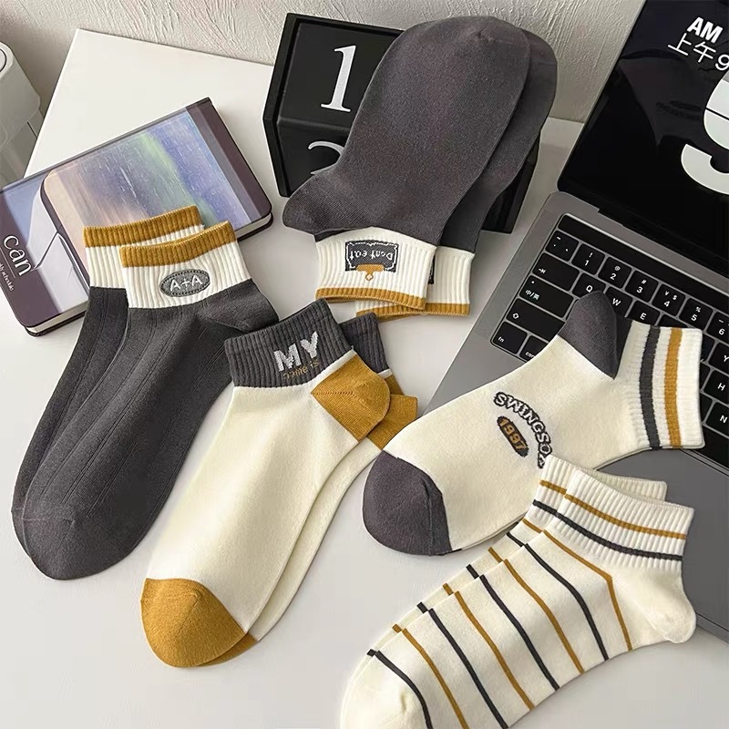 Zhuji Socks Men's Summer Short Socks Deodorant Sweat Absorbing Pure Cotton Socks Net Hot Super Hot Summer Thin Boys Summer Short Socks