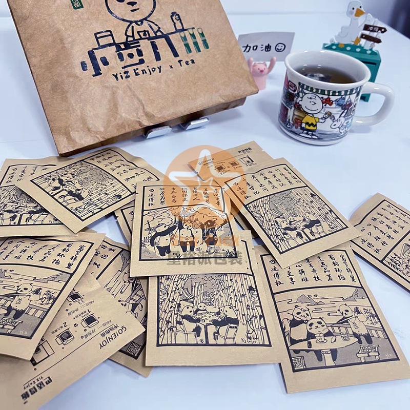 环保黄牛皮纸镀铝方形茶叶小泡袋防潮独立茶叶袋