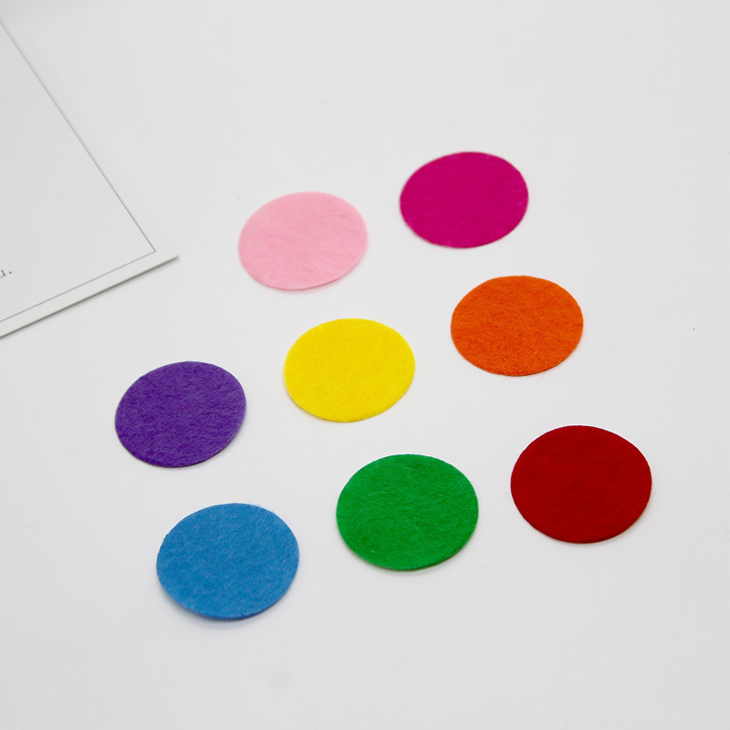 彩色纺布圆片饰品配件发夹头饰配件不织布圆片毛毡布发饰圆片