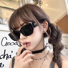 2025年新作女性用サングラス、ハイエンドキャットアイシーサイド抗UVサングラス、四角顔と丸顔に適しています