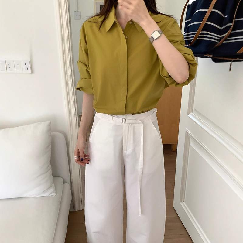 Weisong Women's Purple Long Sleeve Shirt Autumn 2025 New Korean Style Lazy Loose Cardigan Casual Top