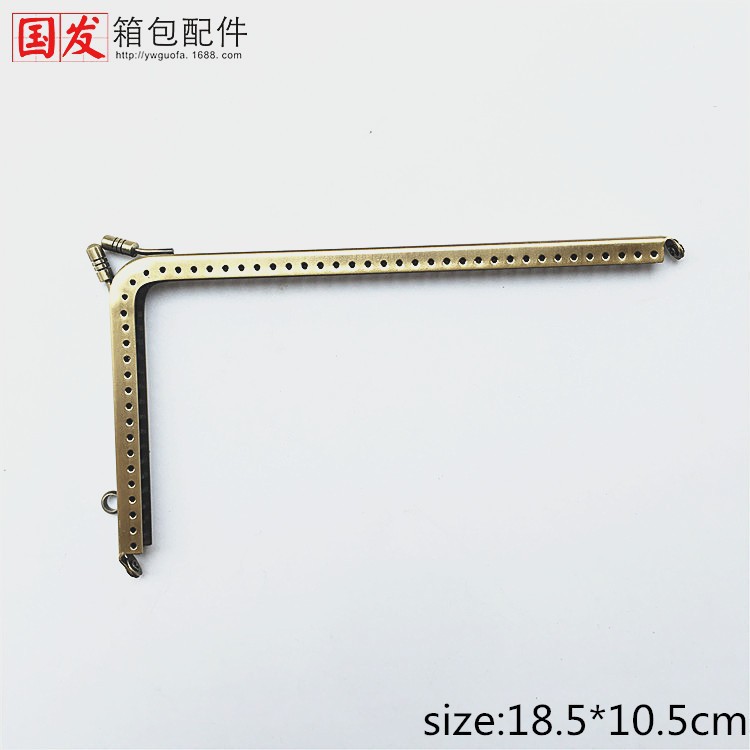 14.5-16.5-18.5cm de ángulo recto liso 7 en forma de L boca oro bronce bolso de teléfono móvil