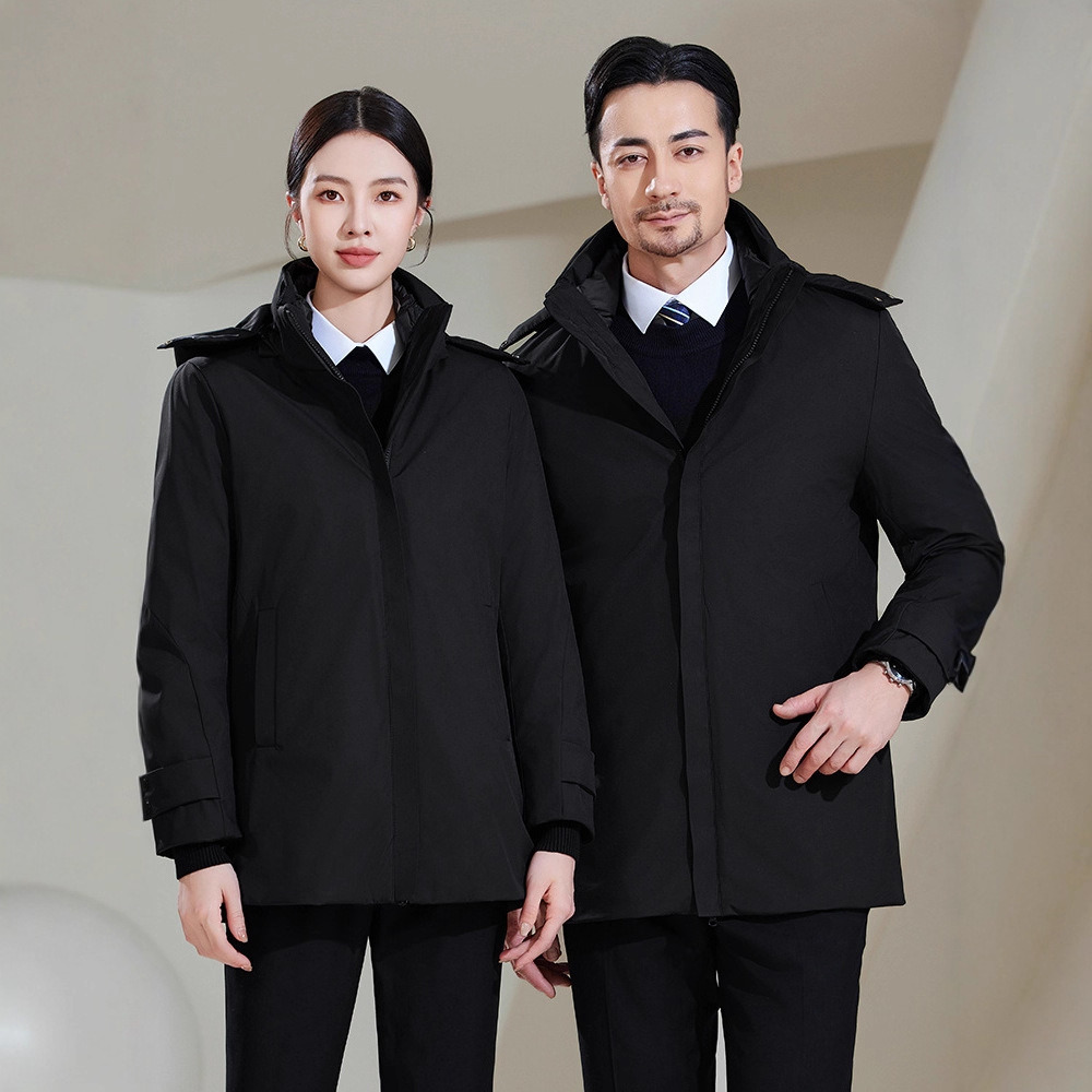 Business Wear down Jacket Detachable White Duck down Workwear Men and Women Same Style Hotel Bank Business Commuting Workwear Jacket