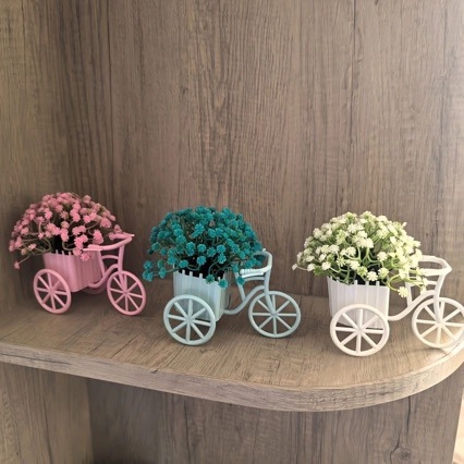 Cross-Border Artificial Flower Tricycle with 19 Gypsophila Plants, Pastoral Style Indoor Home Living Room Decoration Ornaments