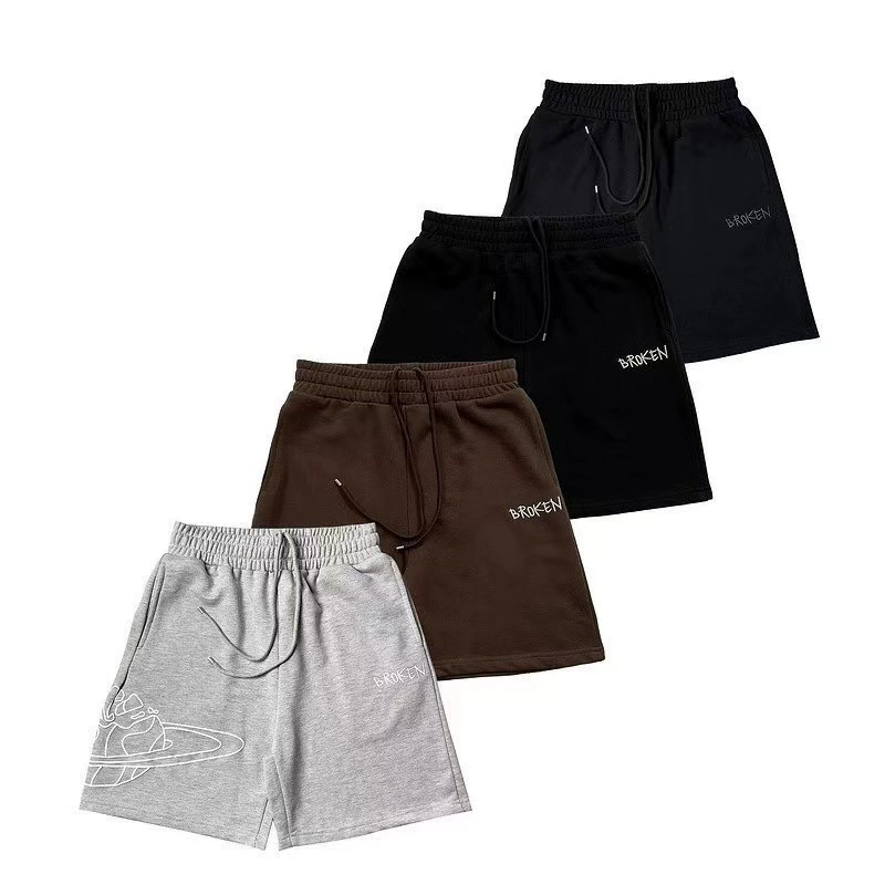 2025 новых кроссоверных спортивных штанов BROKEN с принтом, повседневные уличные молодежные хлопковые шорты, прямые поставки от фабрики, оптом