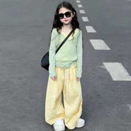 女童春夏防晒衫套装2026新款女大童多巴胺三件套儿童洋气时髦衣服