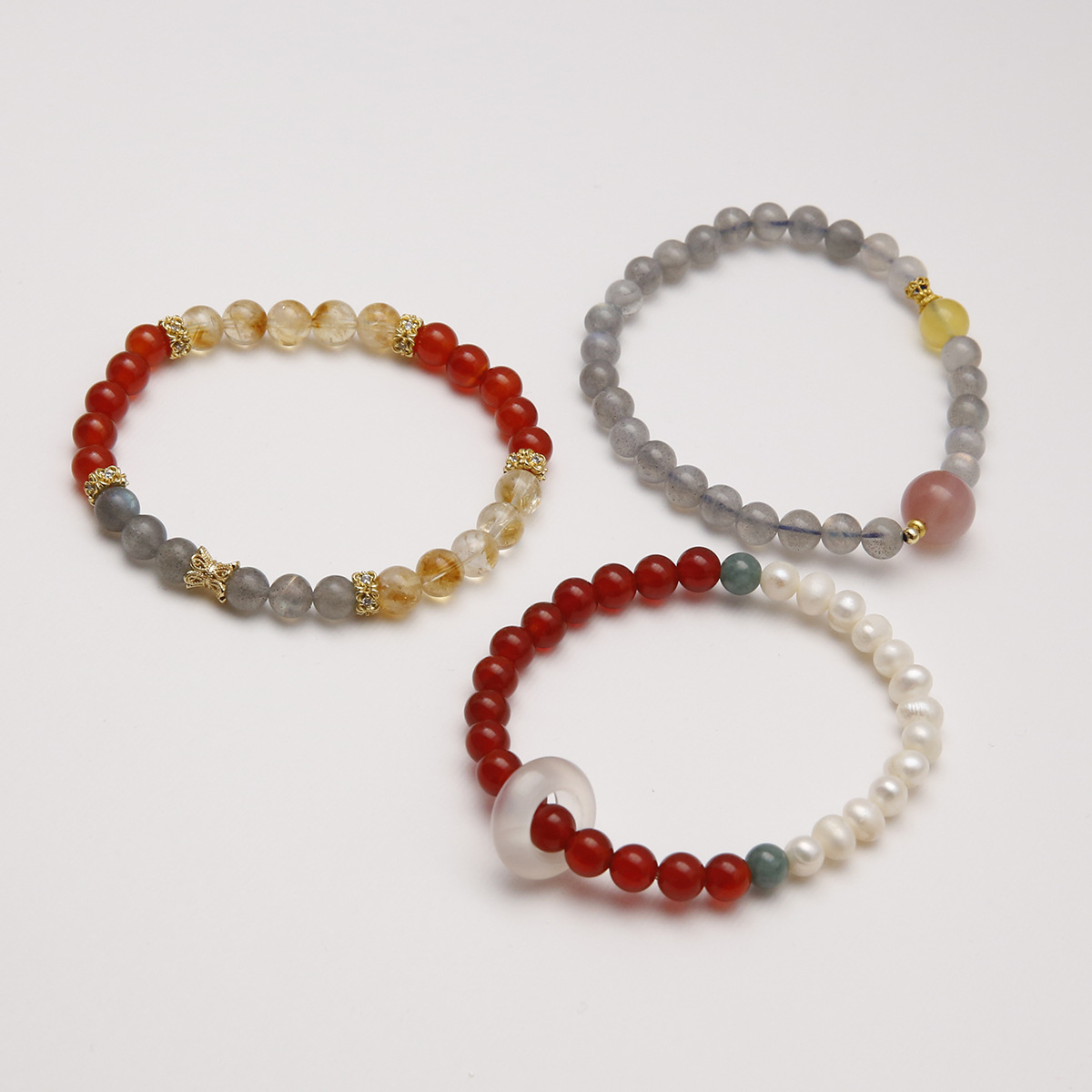 Red de celebridades estilo caliente torre amarilla cristal ojo de tigre calabaza pulsera con cuentas rosa perla real pulsera de cristal natural púrpura mujer