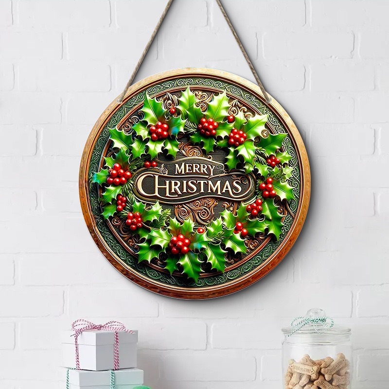 クロスボーダークリスマスクリエイティブ吊り下げ装飾木製工芸品ラウンドドアサイン木製吊り下げタグシリーズ 20Cmos 吊り下げ|undefined