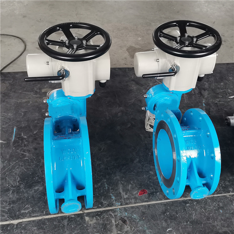 DN200电动硬密封法兰蝶阀D941H-16C碳钢材质开关量电动头电动