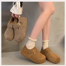 复古时尚乐福鞋女外穿2025秋季新款勃肯鞋全包内增高厚底百搭瓢鞋