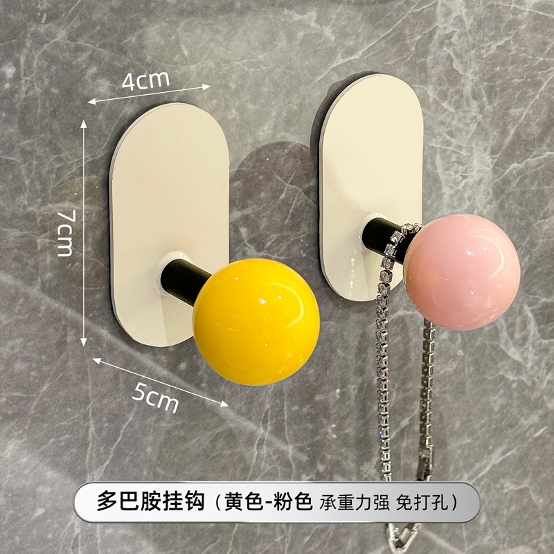 Gancho para baño Gancho para ropa que no deja marcas detrás de la puerta de viscosa de carga fuerte sin perforación Gancho para toallas en la pared del baño