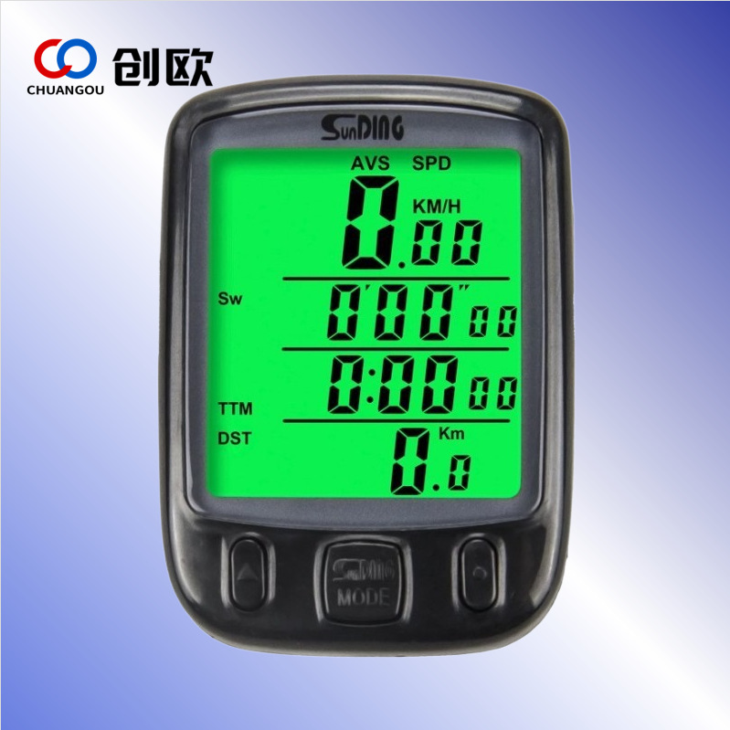 Computadora para bicicleta de montaña, pantalla grande, control por cable, odómetro, computadora con retroiluminación LED