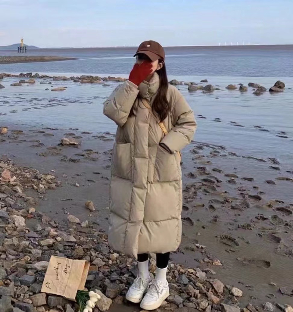 Damen Lang Steppmantel Oversize Winterjacke Mit Wattierung_voghion.com