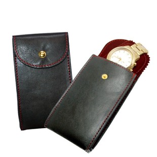 Amazon leather watch bag men's and women's pull-out simple leather watch box hand-held waterproof protective storage bag