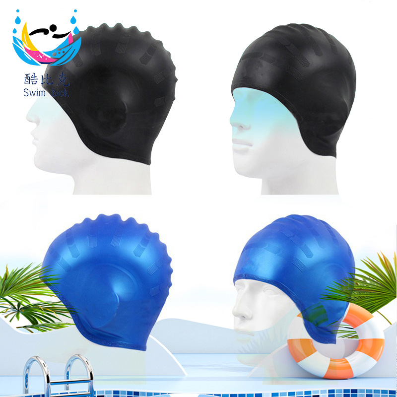 Orejeras fabricantes gorro de natación de silicona profesional mujeres adultas natación Pelo Largo impermeable a prueba de humedad gorro de natación de silicona
