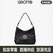 GR乐箭头黑石hobo包植鞣绵羊皮腋下单肩斜挎包托特包通勤女包