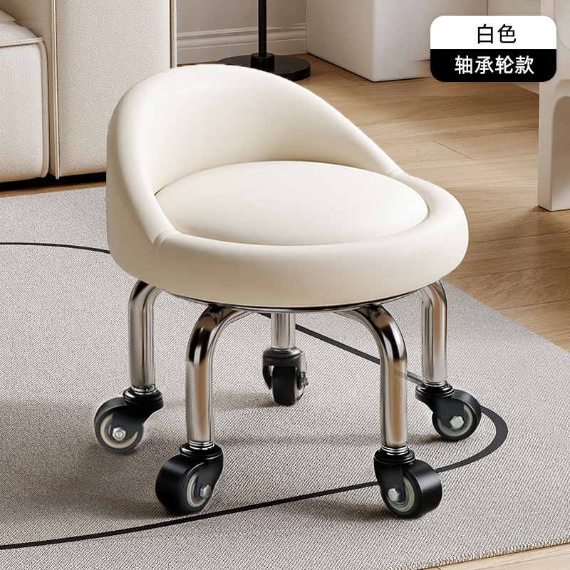 Rueda universal taburete pequeño polea doméstica taburete redondo pedicura banquete baños bajos banquetes para bebés banquetes de cambio de zapatos silenciosos multifuncionales
