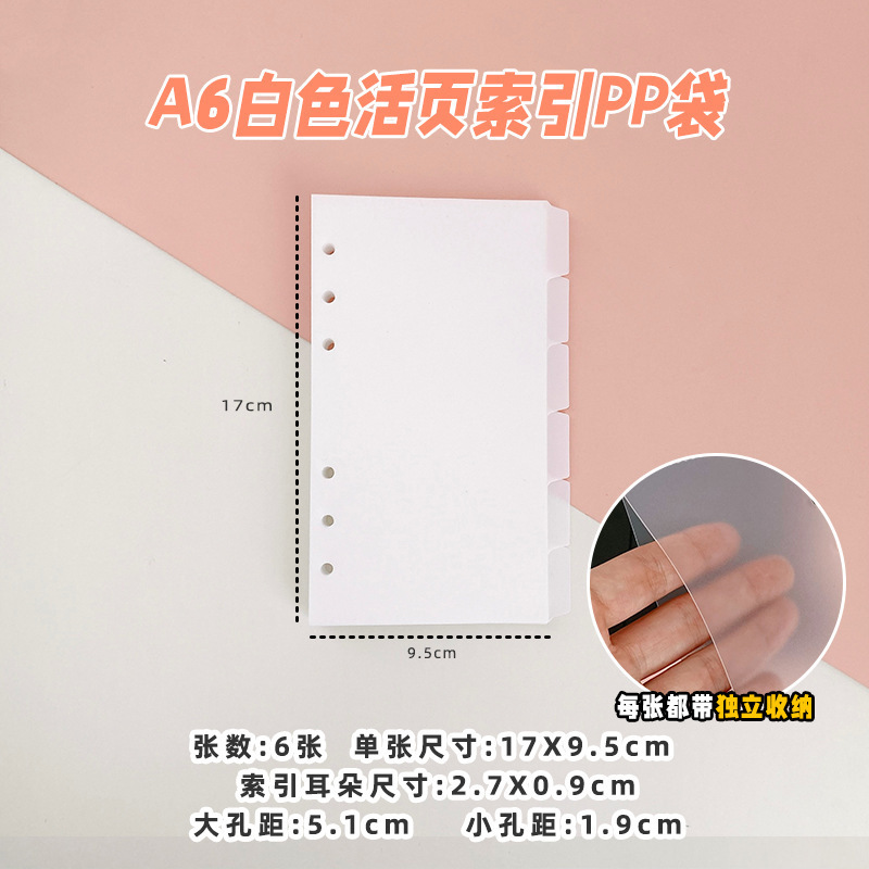 スポットクロスボーダー A5A6 バインダーノートブック学生アクセサリー取り外し可能なノートブック 6 穴現金予算 PP 袋|undefined