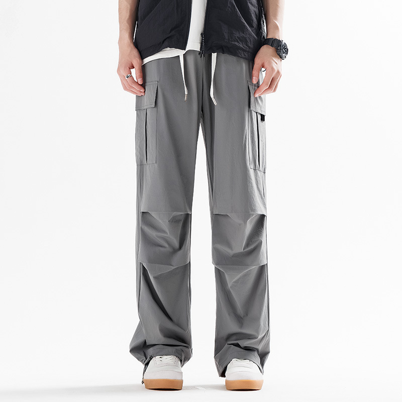 Couple style paratrooper pants, new spring/summer style, stretchy sports cargo pants, unisex, Hong Kong style jogger pants, trendy outdoor style.