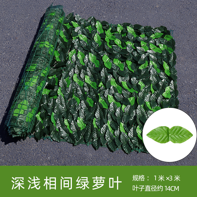 Hojas de rábano verde oscuro y claro